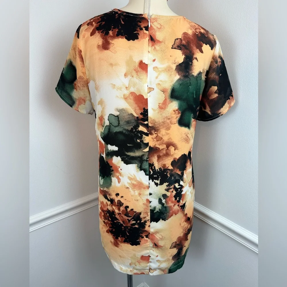 LULU’S Camaraderie Orange Print Shift Dress | Size Small - Picture 6 of 12